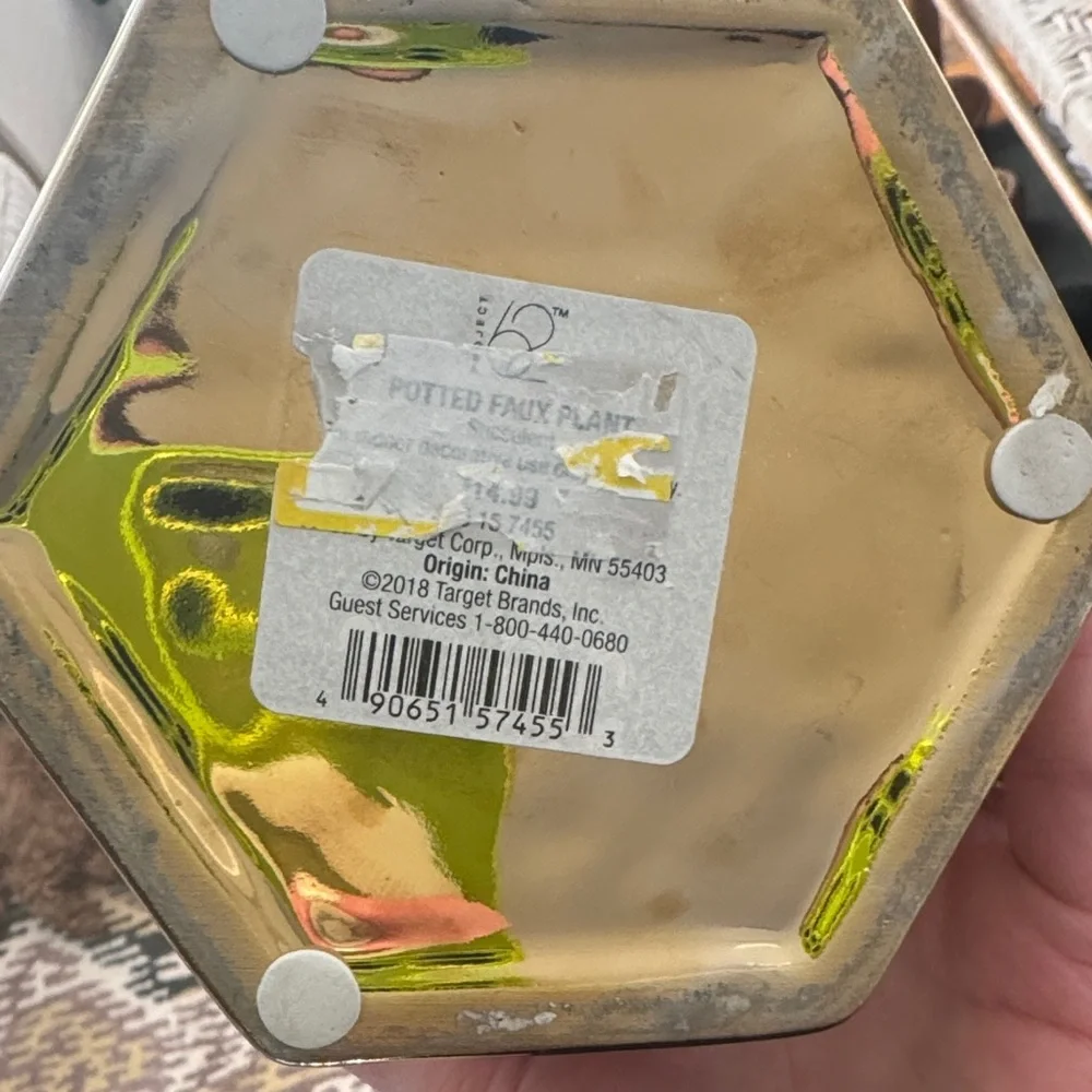 Target Project 62 Gold Planter with Faux Succulent